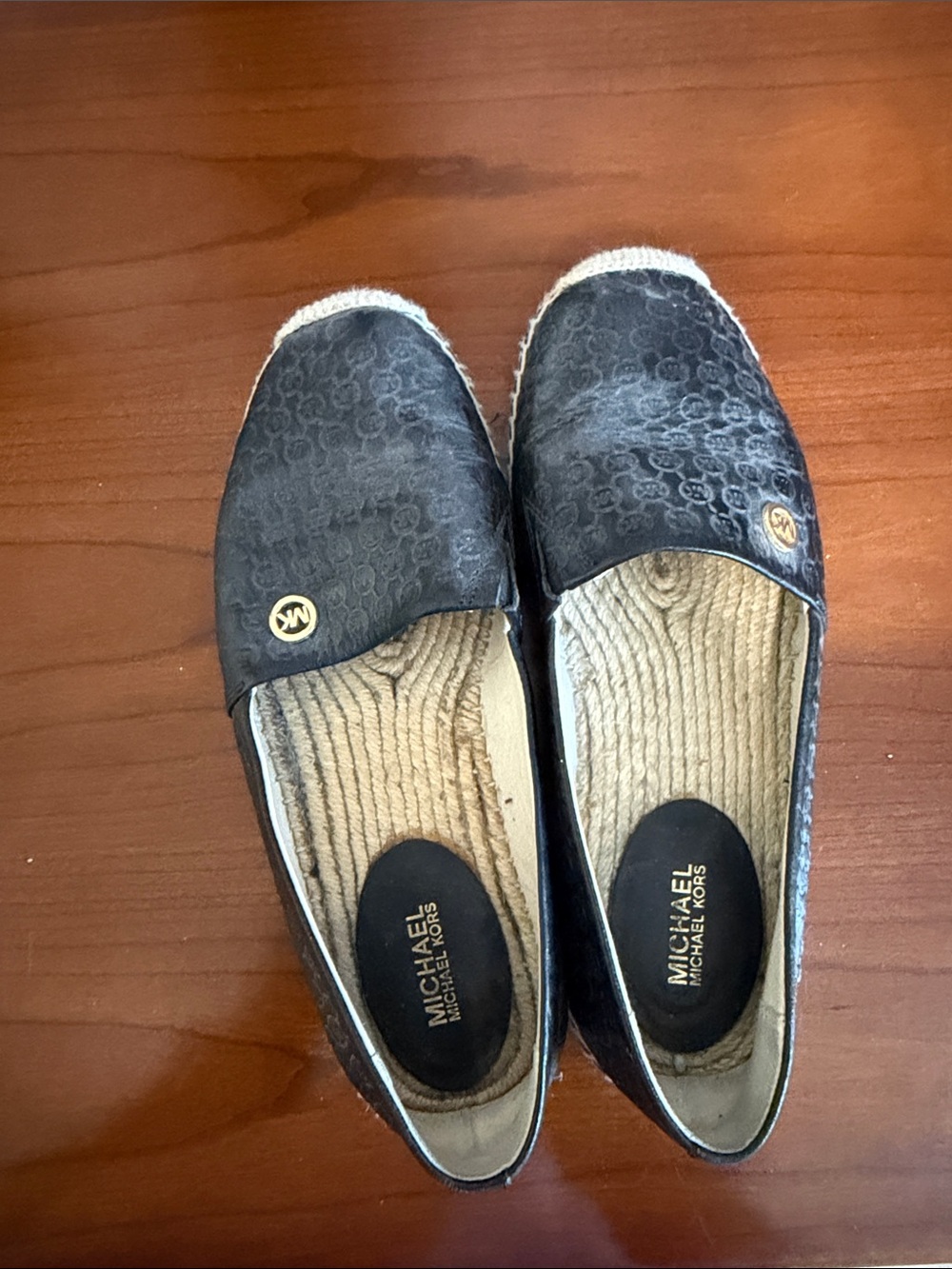Michael Kors Women's Black Logo Espadrille Flats